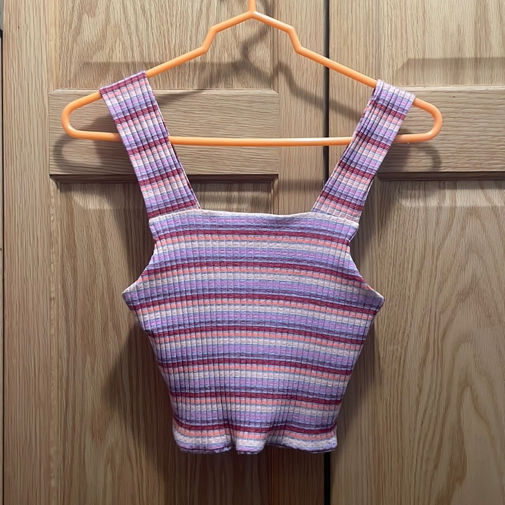 ribbed striped crop top